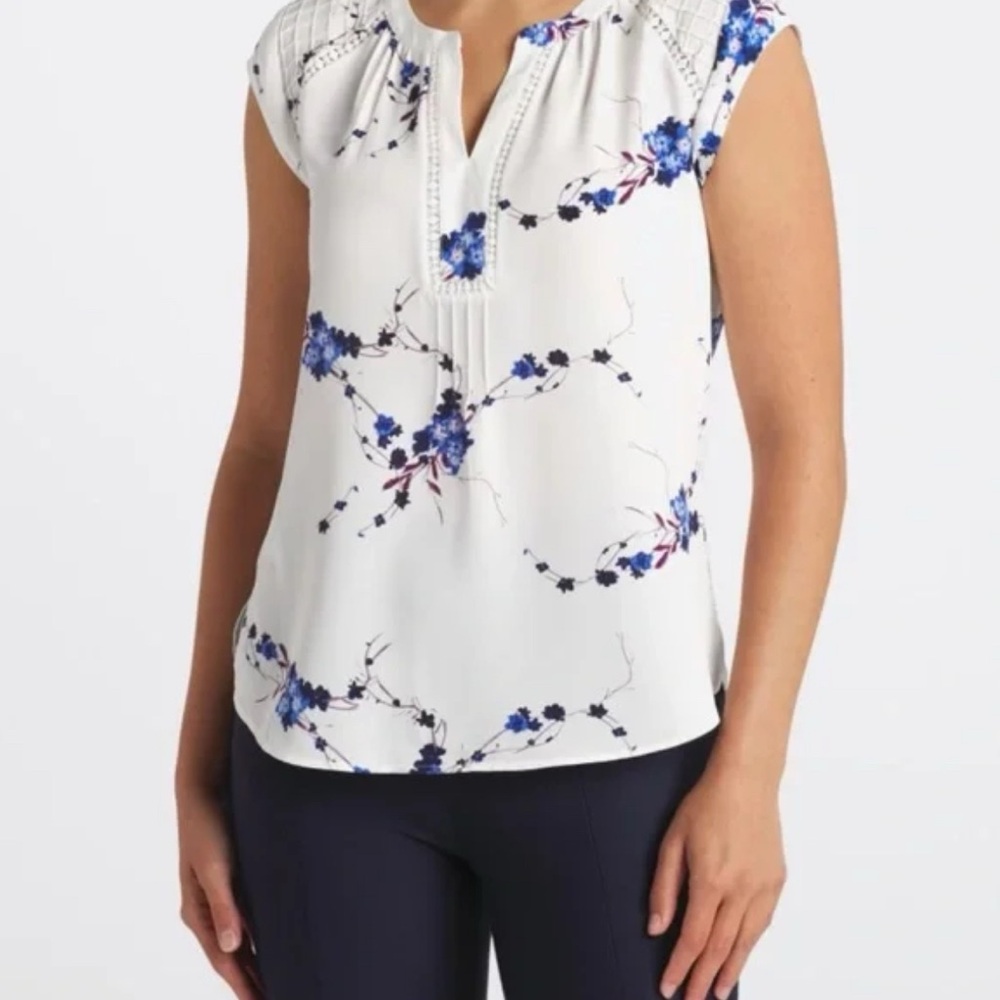 Daniel Rainn | Natalia Lace Detail | Blue & Purple Floral Blouse
